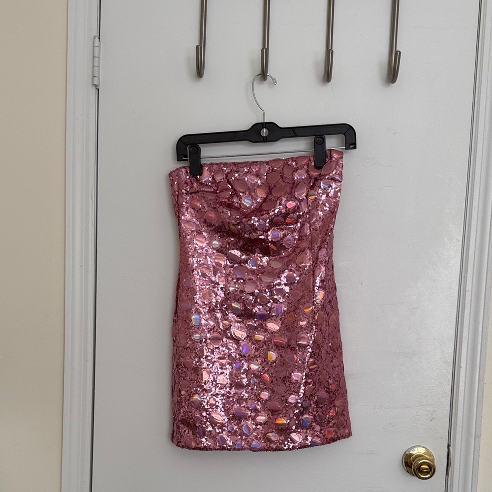 Kim Shui Shimmering Pink Sequin Dress